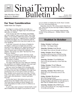Sinai Temple Bulletin For Your Consideration Take Back Your Time:
