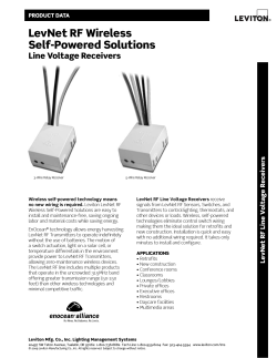 LevNet rF Wireless Self-powered Solutions Line Voltage receivers eceivers