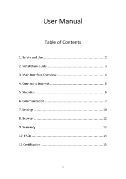 User Manual    Table of Contents 