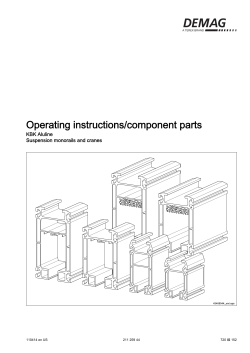 Operating instructions/component parts KBK Aluline Suspension monorails and cranes 110414 en US