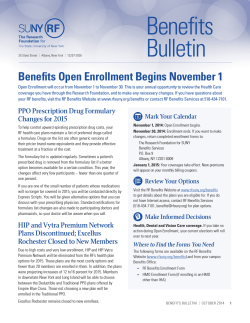 Benefits Bulletin Benefits Open Enrollment Begins November 1