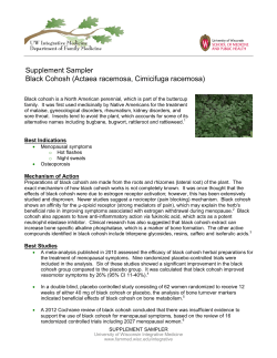 Supplement Sampler Black Cohosh (Actaea racemosa, Cimicifuga racemosa) – S-adenosyl L- methionine