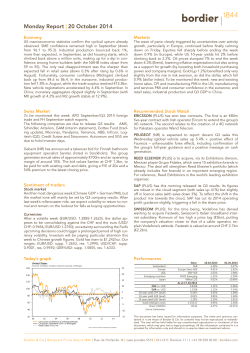 20 October 2014 Monday Report Economy Markets