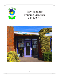   Park Families  Training Directory  2014/2015 