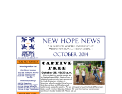 NEW HOPE NEWS  OCTOBER 2014