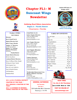 Chapter FL1– M Newsletter Suncoast Wings Goldwing Road Riders Association