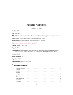 Package ‘Peptides’ October 16, 2014