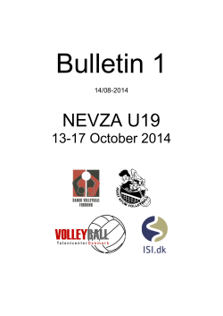 Bulletin 1 NEVZA U19 13-17 October 2014