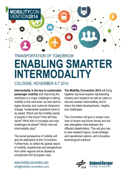 ENABLING SMARTER INTERMODALITY MOBILITY 2014