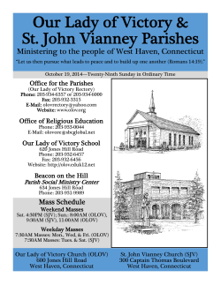 Our Lady of Victory &amp;  St. John Vianney Parishes  Ministering to the people of West Haven, Connecticut   