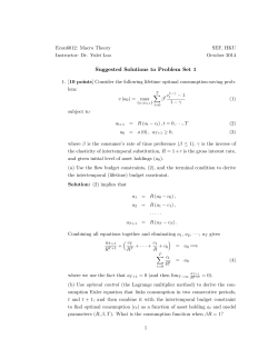 Suggested Solutions to Problem Set 1