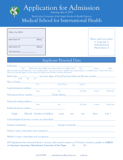 Application for Admission Medical School for International Health
