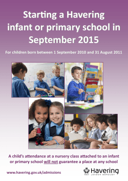 Starting a Havering  infant or primary school in September 2015