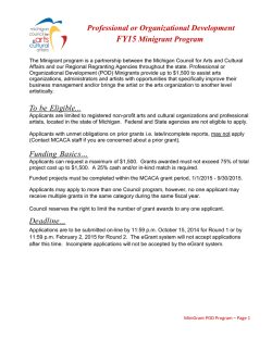 FY15 Professional or Organizational Development Minigrant Program