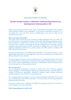 Information Sheet for Parents development/ intersexuality in NZ