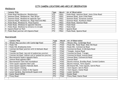 CCTV CAMERA LOCATIONS AND ARCS OF OBSERVATION