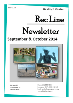 Rec Line Newsletter September &amp; October 2014