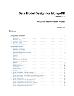 Data Model Design for MongoDB MongoDB Documentation Project Contents Release 2.4.12