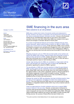 SME financing in the euro area EU Monitor Global financial markets