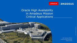 Oracle High Availability in Amadeus Mission Critical Applications Vitor Pacheco Moreira