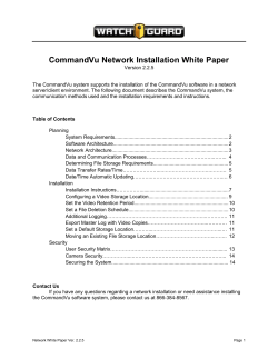 CommandVu Network Installation White Paper
