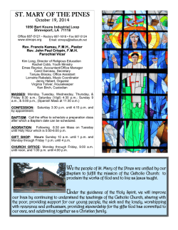 ST. MARY OF THE PINES  October 19, 2014