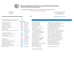Illinois Department of Financial and Professional Regulation Division of Professional Regulation 132
