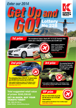 Lottery No 228 Enter our 2014 1st prize