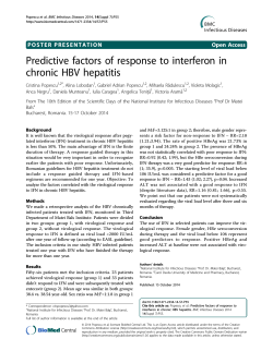 Predictive factors of response to interferon in chronic HBV hepatitis Open Access