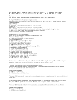 Delta Inverter ATC Settings for Delta VFD-V series inverter