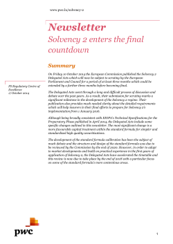 Newsletter Solvency 2 enters the final  Summary