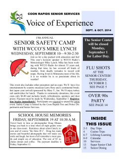 Voice of Experience SENIOR SAFETY CAMP WITH WCCO’S MIKE LYNCH