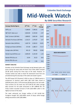Mid-Week Watch Colombo Stock Exchange By SMB Securities Research