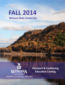 FALL 2014 Winona State University Outreach &amp; Continuing Education Catalog