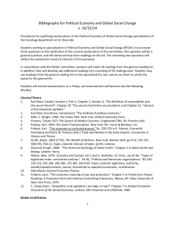 Bibliography for Political Economy and Global Social Change  v. 10/15/14 