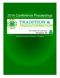 2014 Conference Proceedings  National Association of Extension 4-H Agents