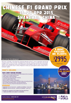 2995 CHINESE F1 GRAND PRIX 15-23 APR 2015 SHANGHAI, CHINA