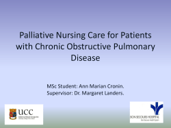 Palliative Nursing Care for Patients with Chronic Obstructive Pulmonary Disease