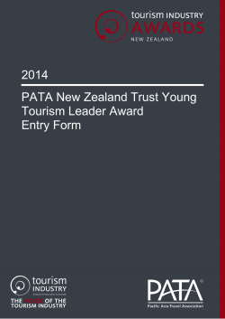 2014 PATA New Zealand Trust Young Tourism Leader Award