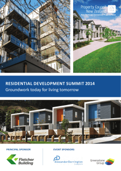 rESidEntial dEvElopmEnt Summit 2014 Groundwork today for living tomorrow EvEnt SponSorS principal SponSor