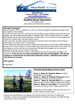 Mayfield School Newsletter