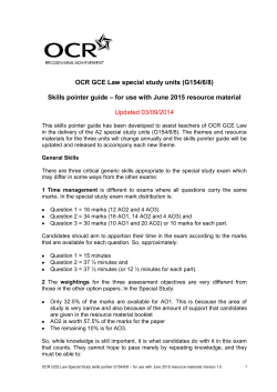 OCR GCE Law special study units (G154/6/8)  Skills pointer guide