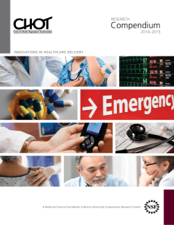 compendium research 2014–2015 InnovatIons In HealtHcare DelIvery