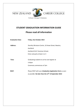 STUDENT GRADUATION INFORMATION GUIDE Please read all information