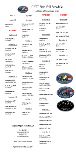 CATT 2014 Fall Schedule All Trails in Chronological Order DECEMBER AUGUST