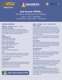 FOCUS... 2nd Annual  The Pediatric and Neonatal Care Conference