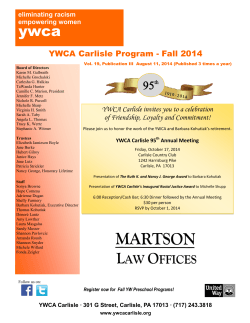 ywca 95 YWCA Carlisle Program - Fall 2014