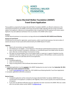 Agnes Marshall Walker Foundation (AMWF) Travel Grant Application