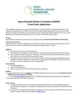Agnes Marshall Walker Foundation (AMWF) Travel Grant Application