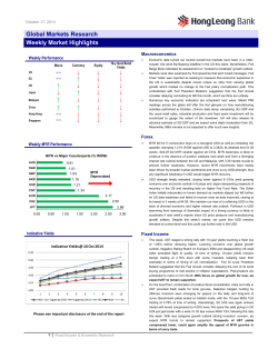 Global Markets Research Weekly Market Highlights  Macroeconomics